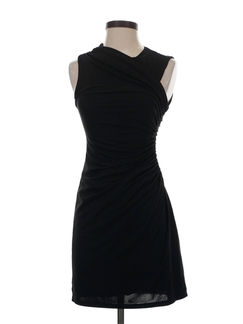 Zara Black Sleeveless Ruched Mini Dress
